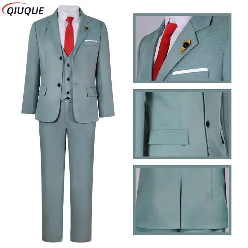 Anime Spy Cosplay Loid Forger Costume Men Suit Short Blond Wig Twilight Outfit Shirt Tie Halloween Clothes - Image 2