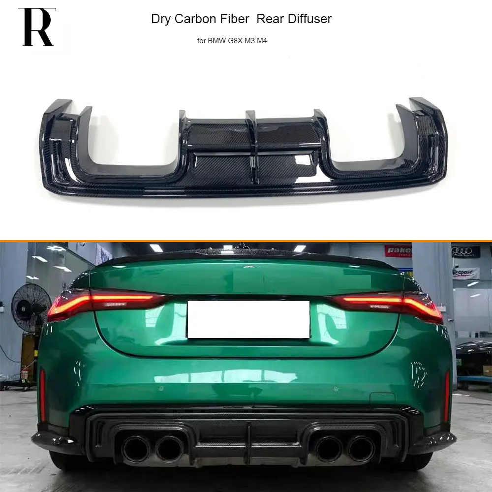 

Диффузор заднего бампера из сухого углеродного волокна в стиле V для BMW G80 G81 G82 G83 M3 M4 2021-up
