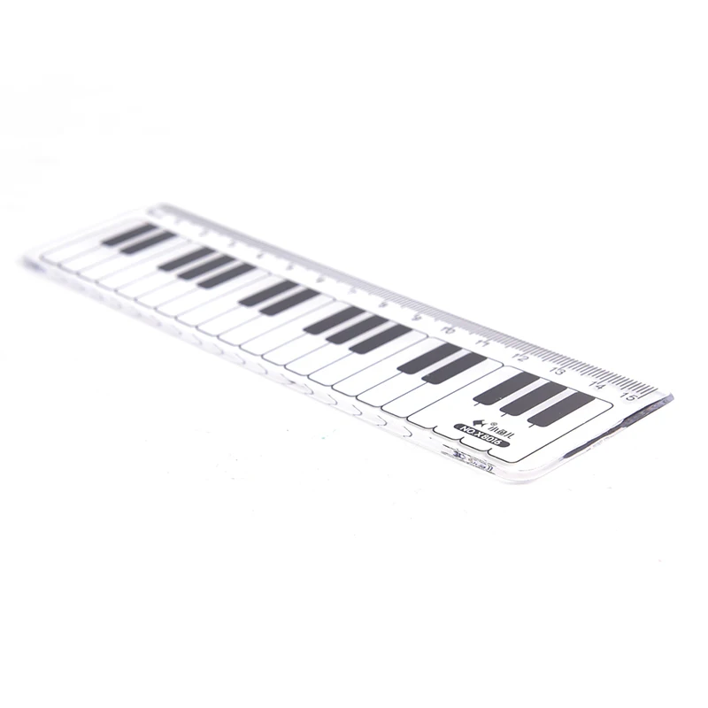 Teclado de Piano con notas musicales para estudiantes, marcador de reglas rectas de plástico, bonito dibujo de bocetos, regalo de papelería, 1 piezas