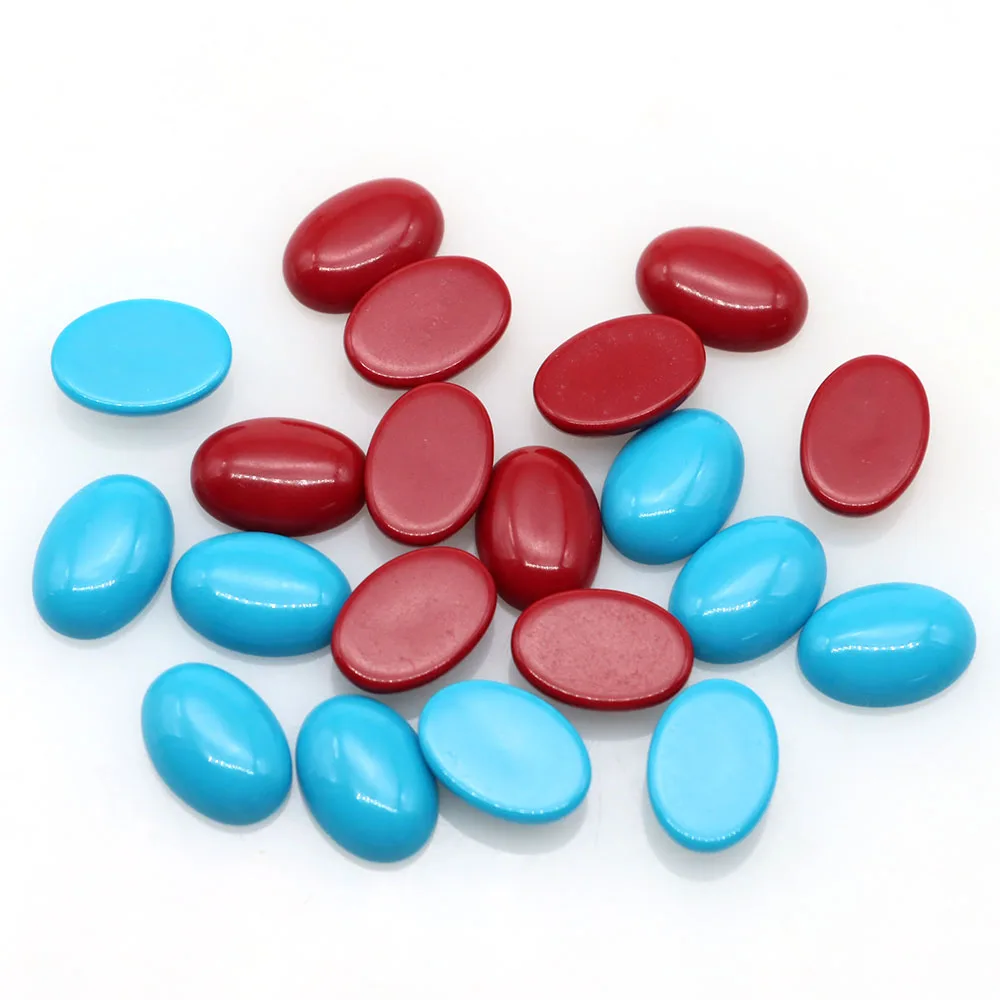 10pcs/lot Turquoise Natural Stone Oval Cabochon Beads Flat Back Cab Cameo for DIY Ring Pendant Necklace Jewelry Making Accessory - view 5