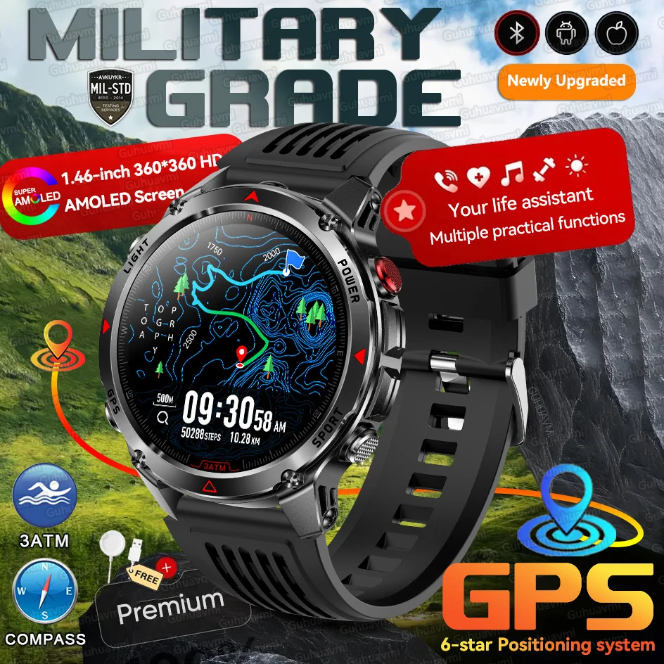 Forerunner 570 GPS Smart Horloge 3 ATM Waterdicht AMOLED Scherm MULTI-BAND GNSS Kompas Hoogtemeter Zaklamp Sport Smartwatch Mannen