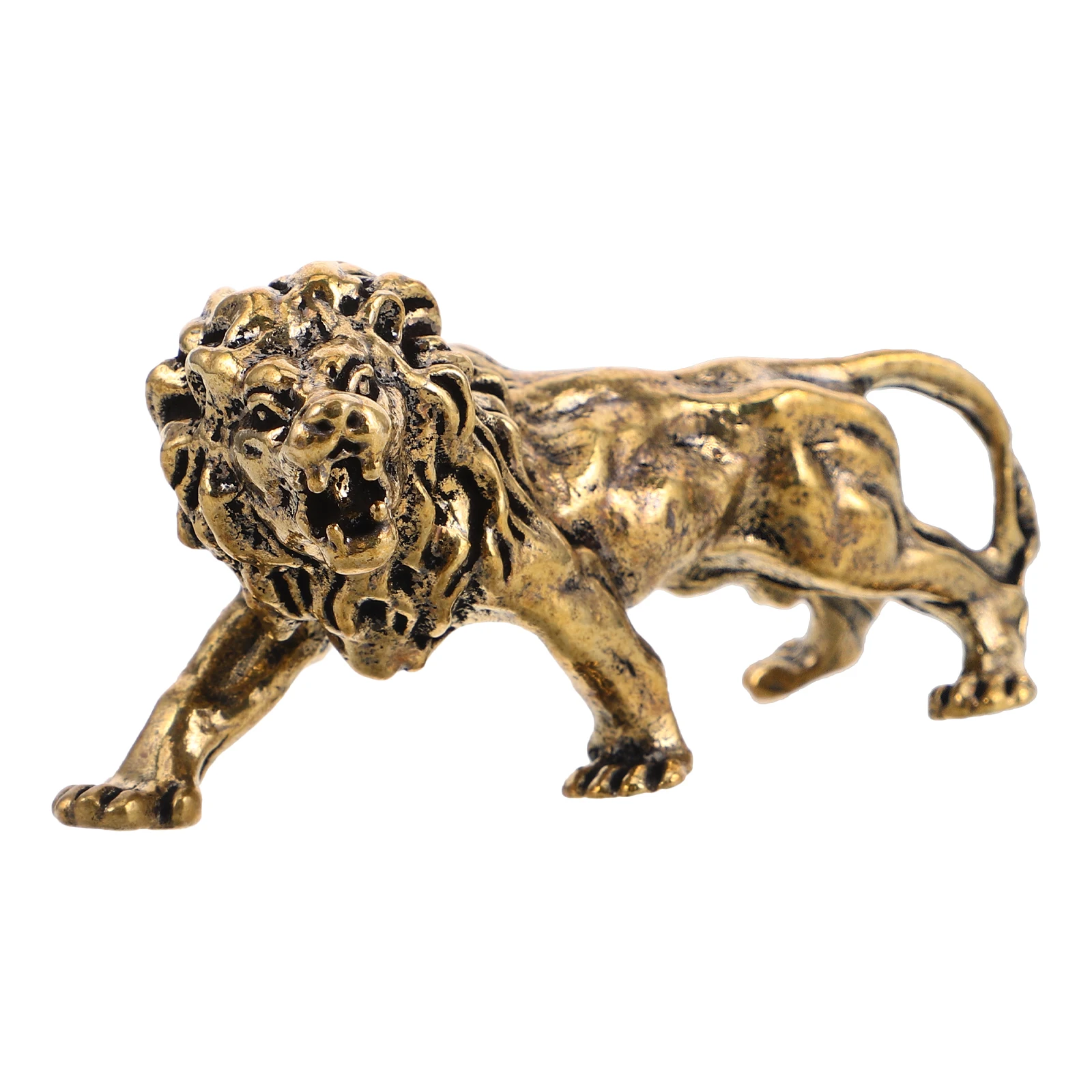

Home Decor Pure Copper Lion Ornament Animal Prop Old Objects Handicraft Adornment Desktop Golden Small