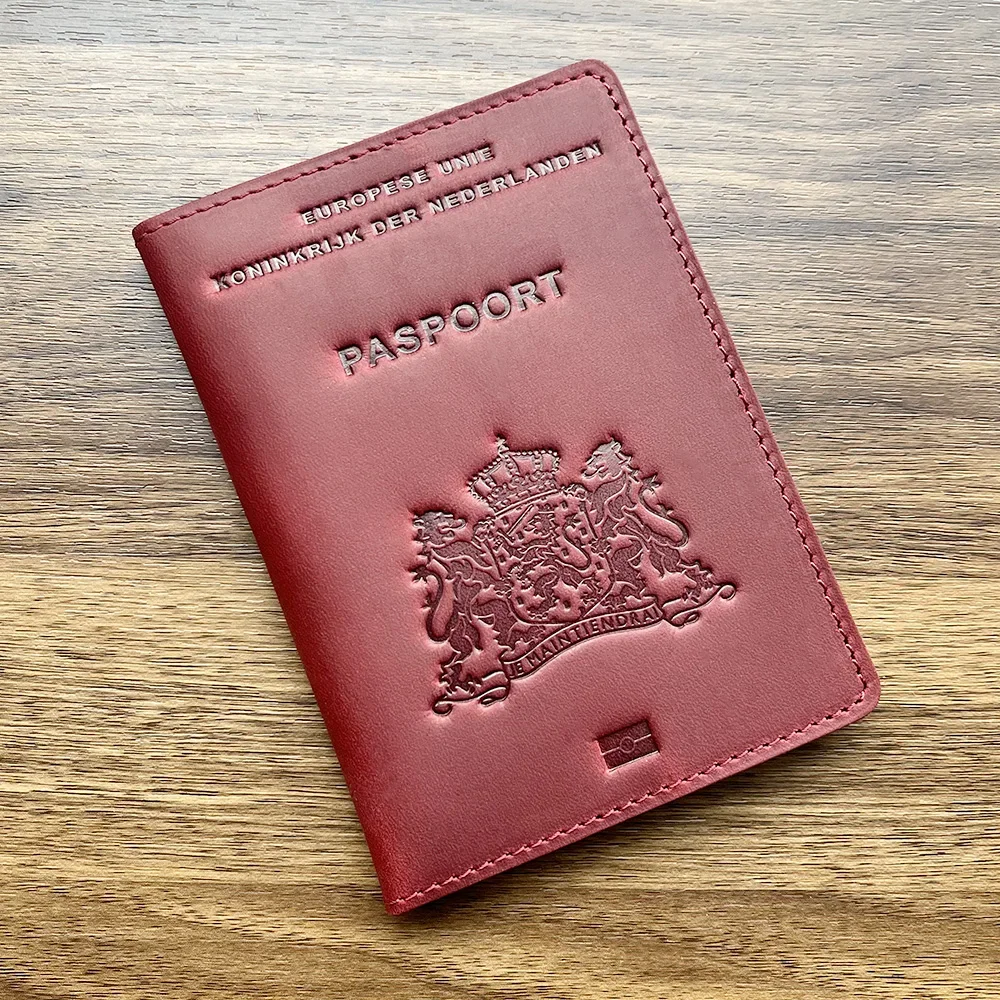 Leather Nederlands Passport Cover Men Leather Travel Passport holder nederland Business Travel Paspoort Hoesje