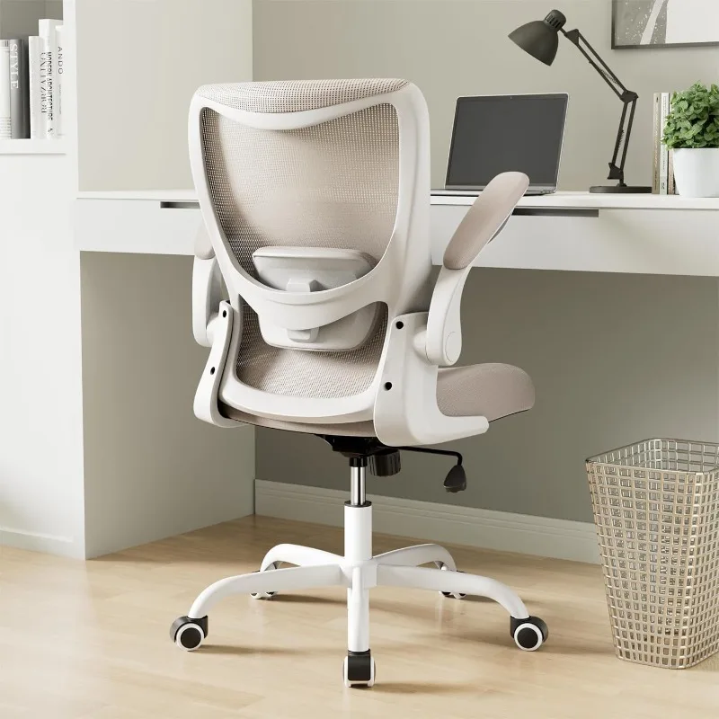 Ergonomic Desk Chair with Adjustable Lumbar Support and Flip up Armrest, Breathable Mesh Computer