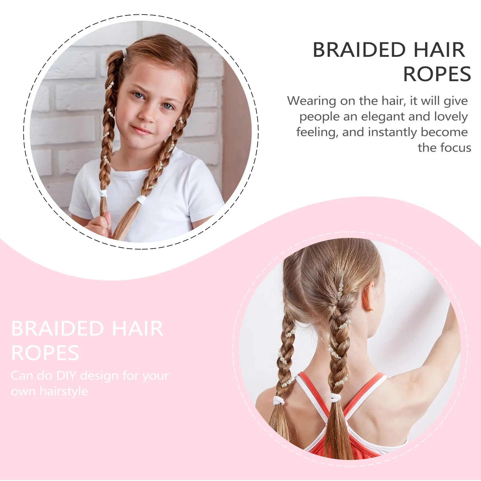 

3Pcs Pearl Hair Chains for Women Elegant Hair Extension Clips Wedding Birthday Party Accessories Clip in Braids