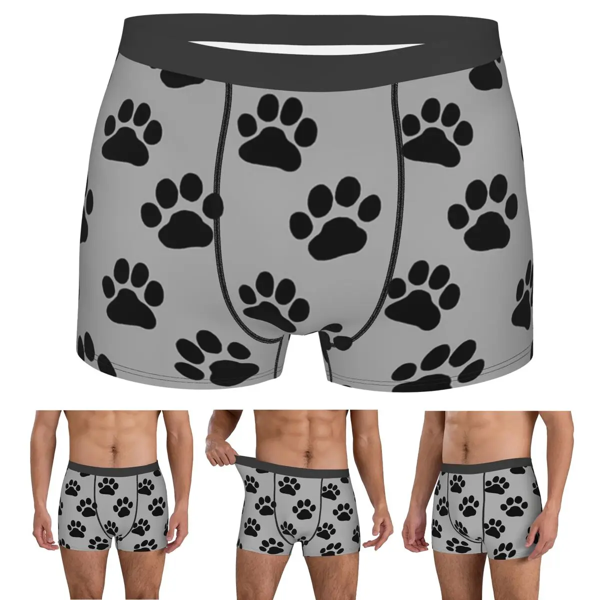 

Boxer Underpants Shorts Dog Or Cat Paw Print(s) Panties Male Ventilate Underwear for Homme Man Boyfriend Gifts