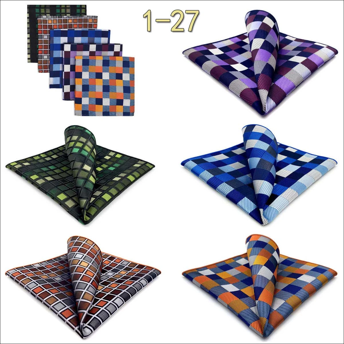 5-teiliges Herren-Einstecktuch-Set, verschiedene Einstecktücher, mehrere Stile, Paisley- und Blumenmuster, Anzug, groß, 32 cm, Business-Accessoires – Detail 33