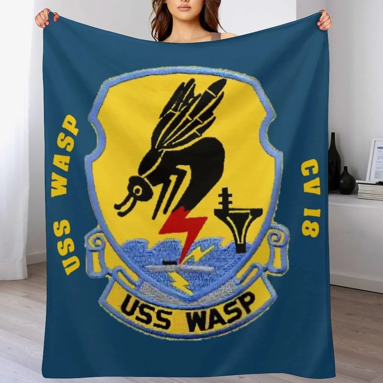 USS Wasp (CV/CVA/CVS-18) for Dark Colors Throw Blanket Blankets Sofas Of Decoration funny gift Blankets