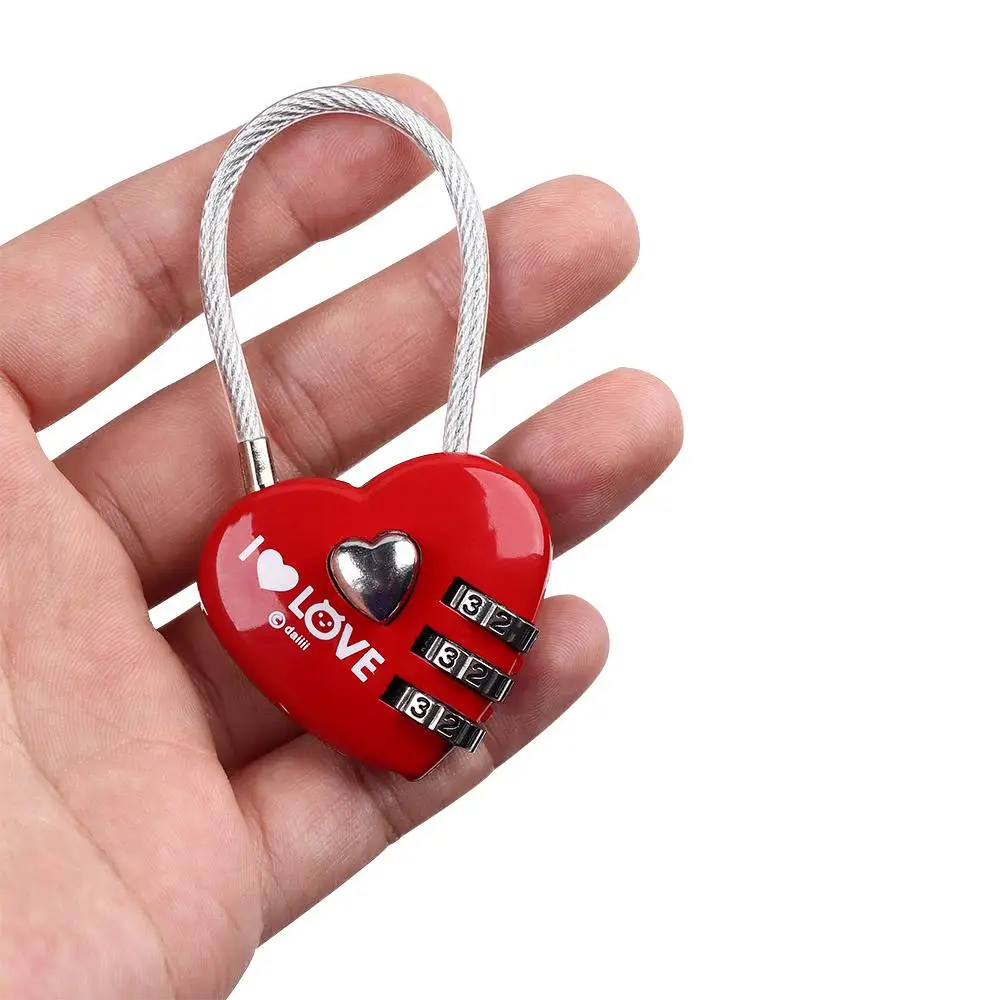 Luggage Coded Digits Password Travel Mini Shape Shaped Love Heart Lock Padlock Digital Lock Lock