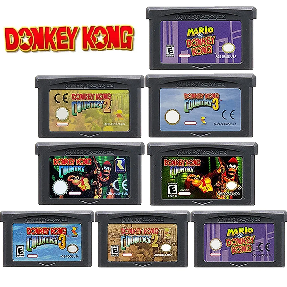 Cartucho de juego de 32 bits para GBA, consola de videojuegos, serie Donkey Kong contra Donkey Kong Country para GBA/SP/DS.