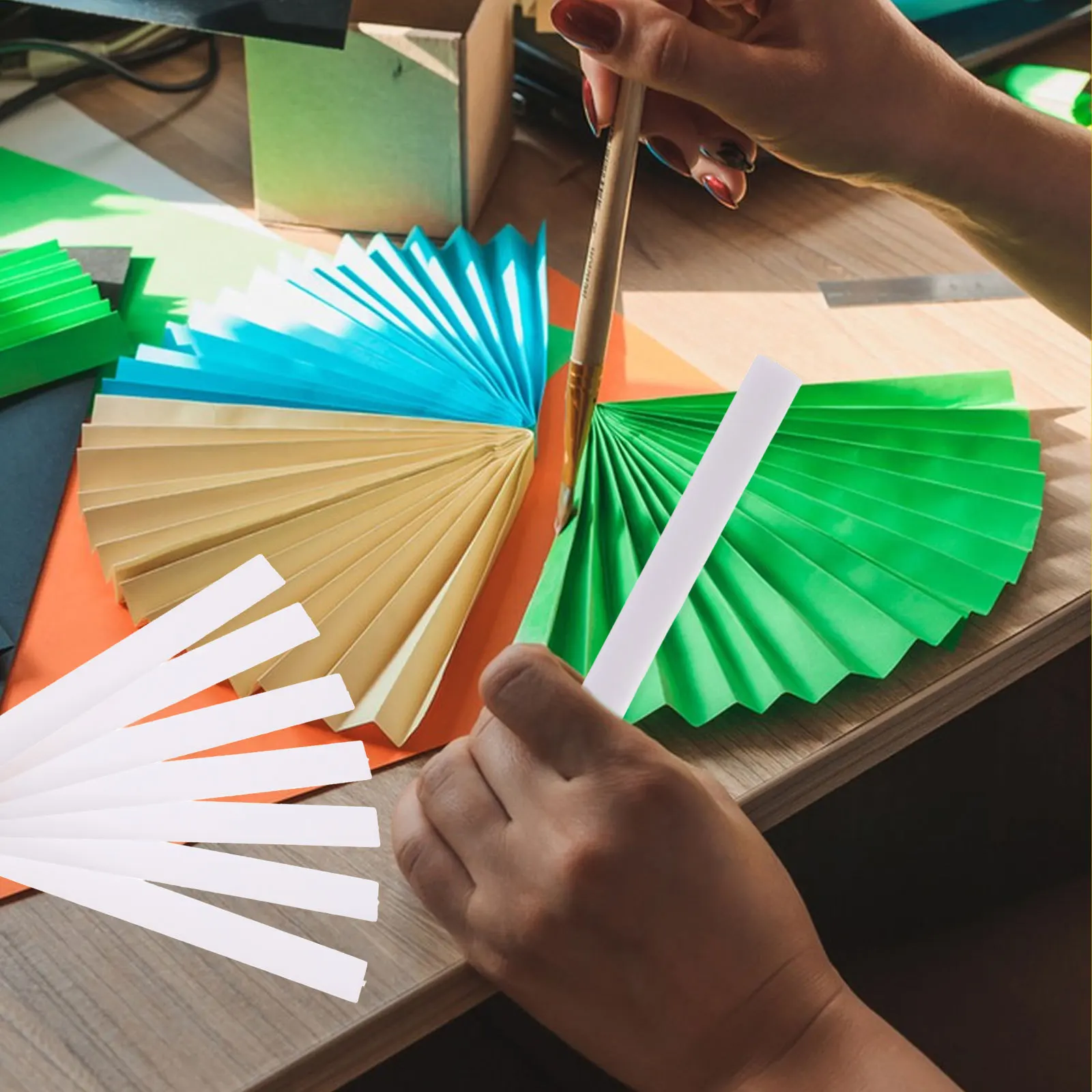 

10Pcs Handcraft Folding Fan Plastic Frame Sturdy DIY Unfinished Fan Material Kit for Wedding Party Engagement Craft