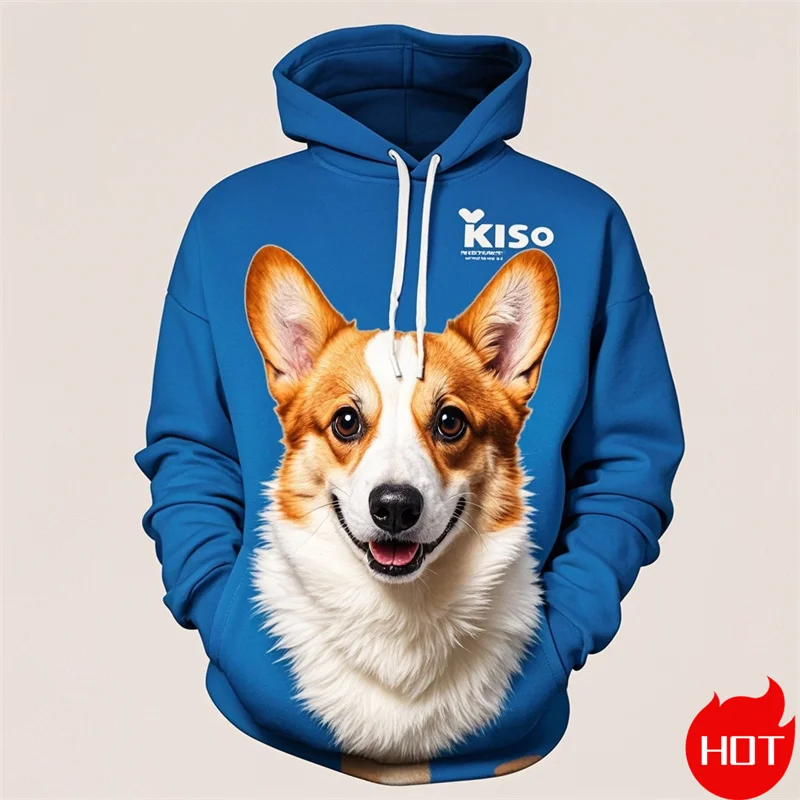 

Autumn Harajuku 3D Print Pembroke Welsh Corgi Hoodies For Men Cute Animal Corgi Graphic Hooded Hoody Fashion Sweatshirts Clothes