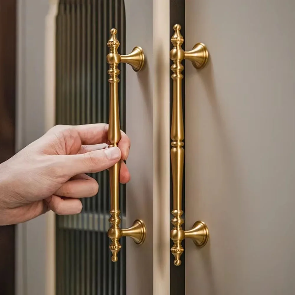 Original Design Solid Brass Handles and Knob For Bedroom Wardrobes Kitchen / Shoe Cabinet T-bar Drawers Knobs Door Hardware