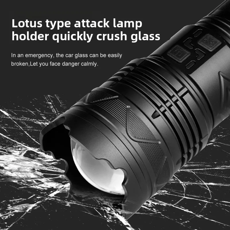 99000000LM Super Bright LED Flashlight 100W GT60 Long Range Powerful Torch Type-c Rechargeable Outdoor Flashlight Power Display