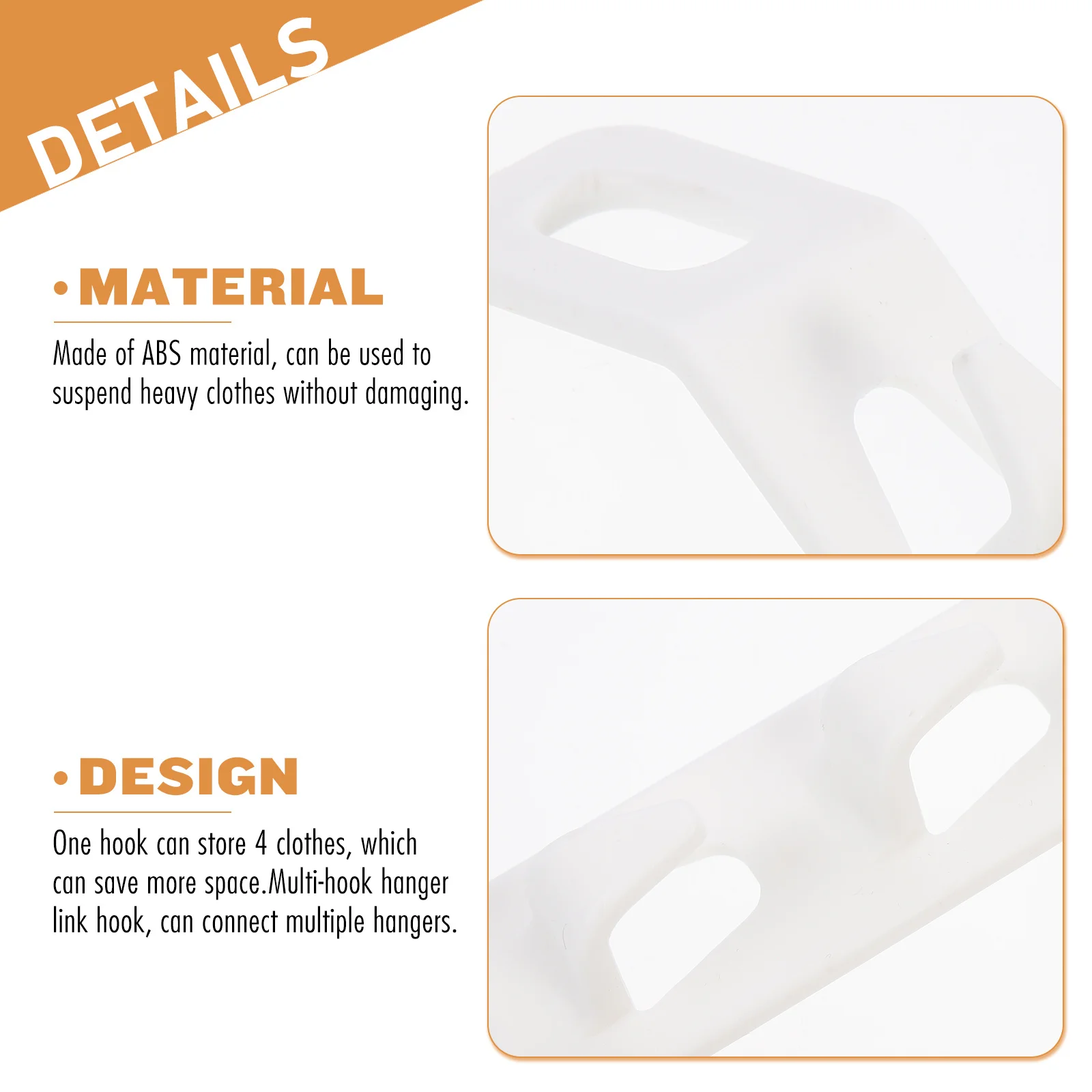 3Set Kait Penghubung Gantungan Baju ABS Desain Ramping Anti-selip Pengatur Lemari Perlengkapan Rumah Kait Koneksi Bertingkat