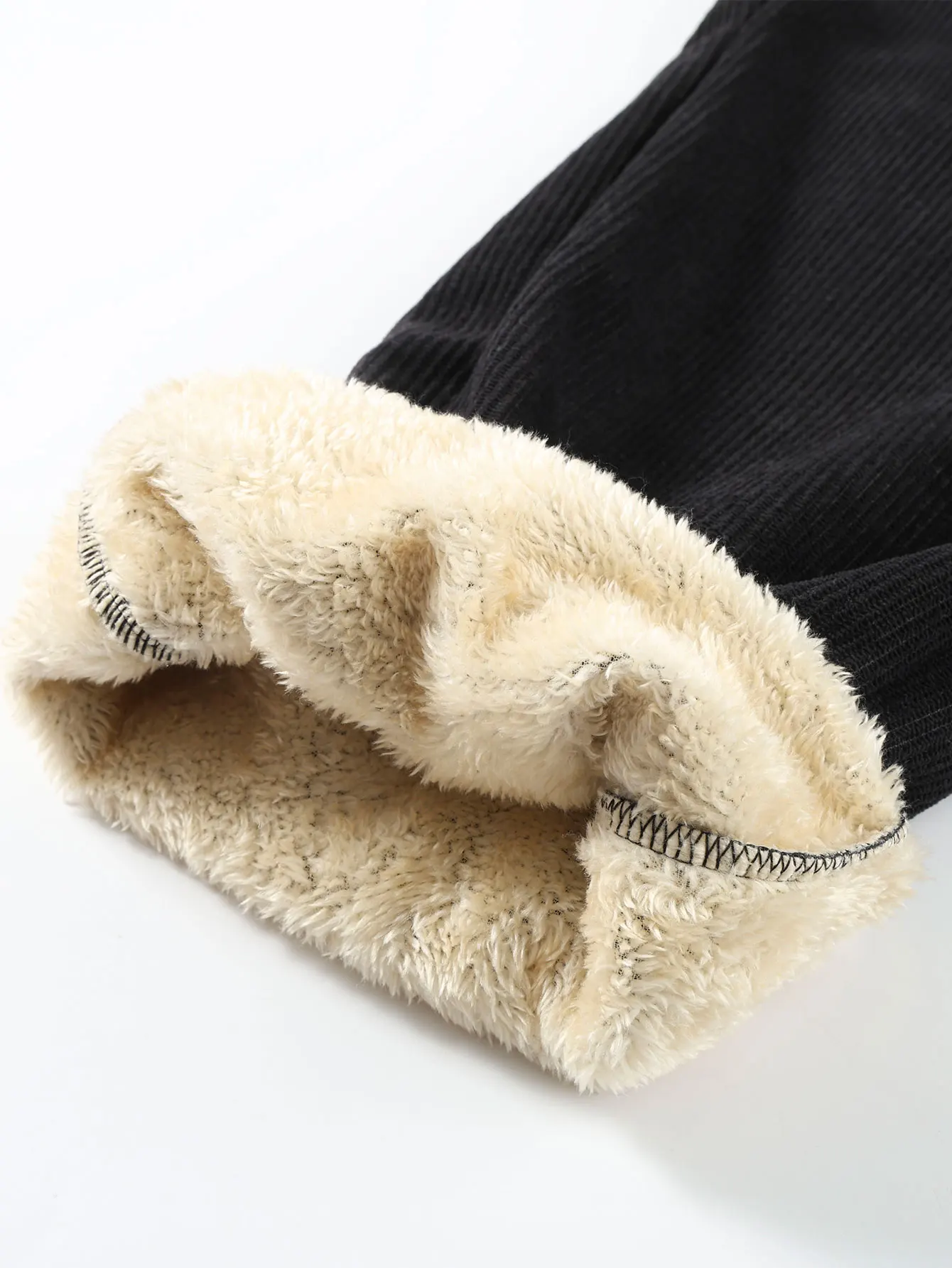 Winter Herren 2er-Pack Fleece Warme Cordhose mit Kordelzug Lässige Hose für Männer Kälteschutzkleidung Thermisch Gefütterte Sportbekleidung – Detail 6