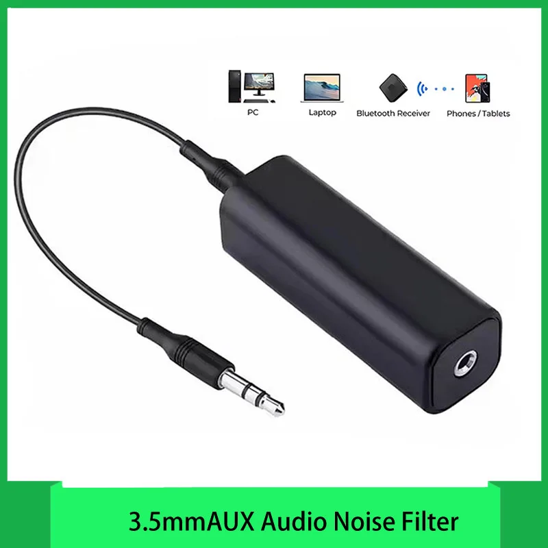 3.5mm Audio Aux Cable Anti-interference Ground Loop Noise Filter Lsolator Eliminate Cancelling For Home Stereo Car Audio System