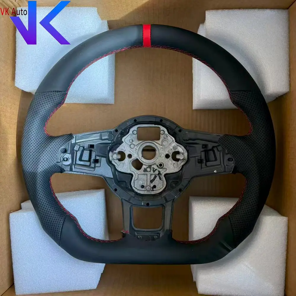 

Полуперфорированный кожаный руль с красной строчкой для VW Gti Golf Vw Mk7 2015-2019 Golf 7R 2015-2017 с отверстиями для переключения передач