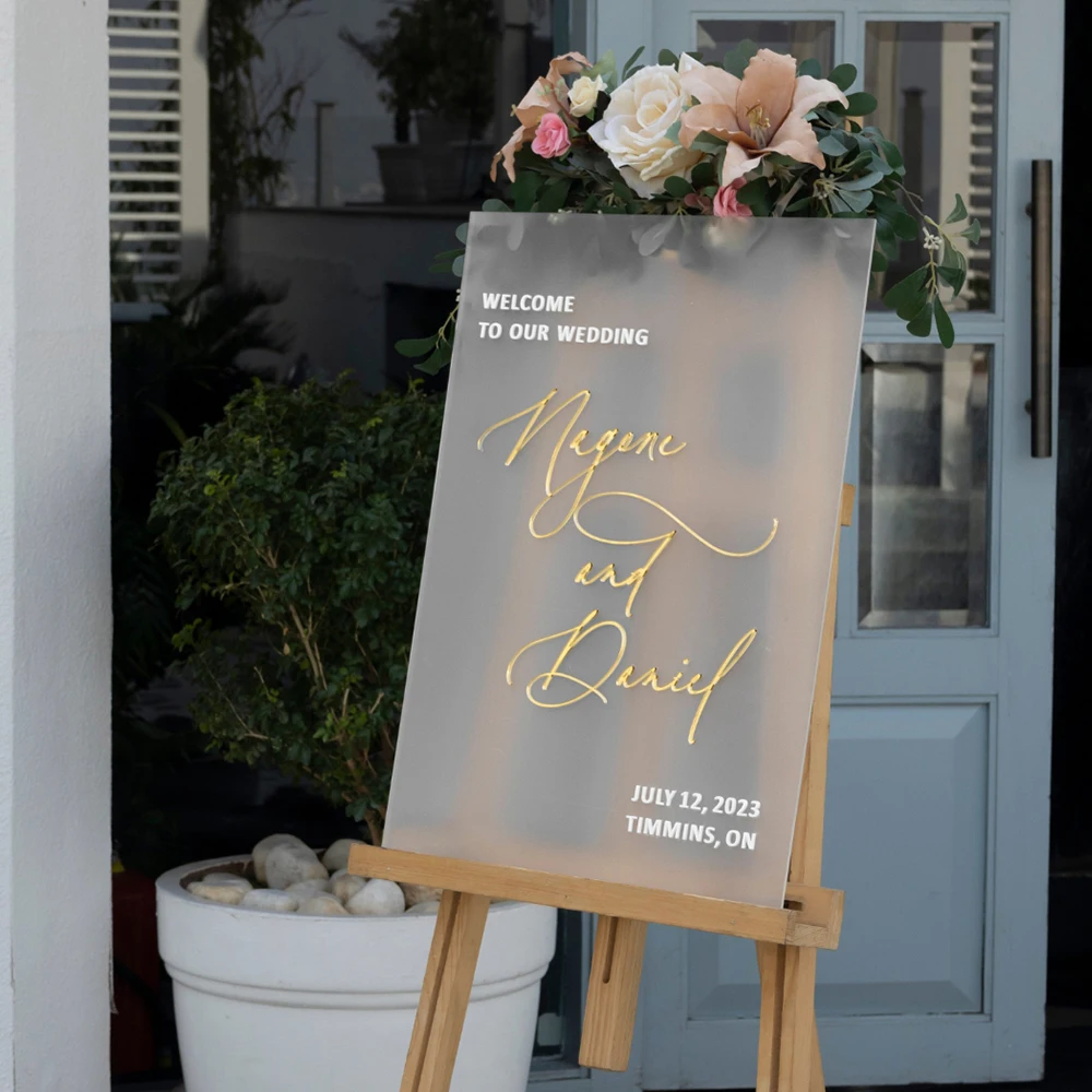 

Welcome Sign Customized Wall Stickers Wedding Vinyl Decals Decorative Wedding Engagement Birthday Party Mirror Sticker