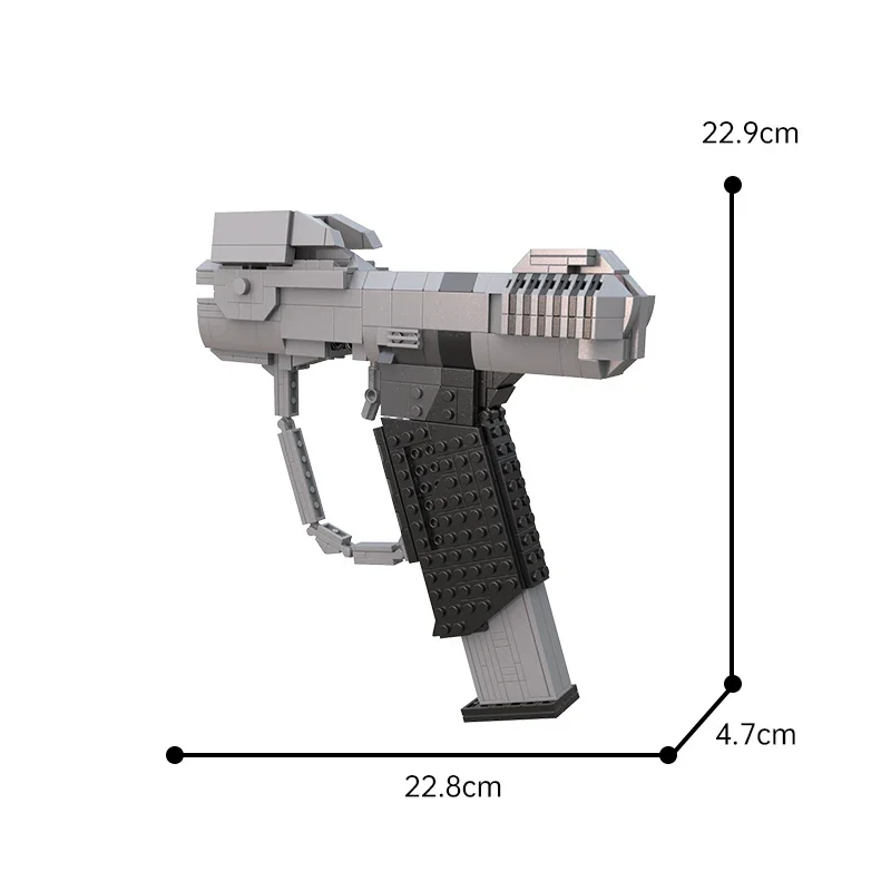 660PCS MOC Haloed Weapon Game Series Building Block Assembly MOC-45653Game Combat Evolution M6D Magnum Pistol Brick Toy Gift