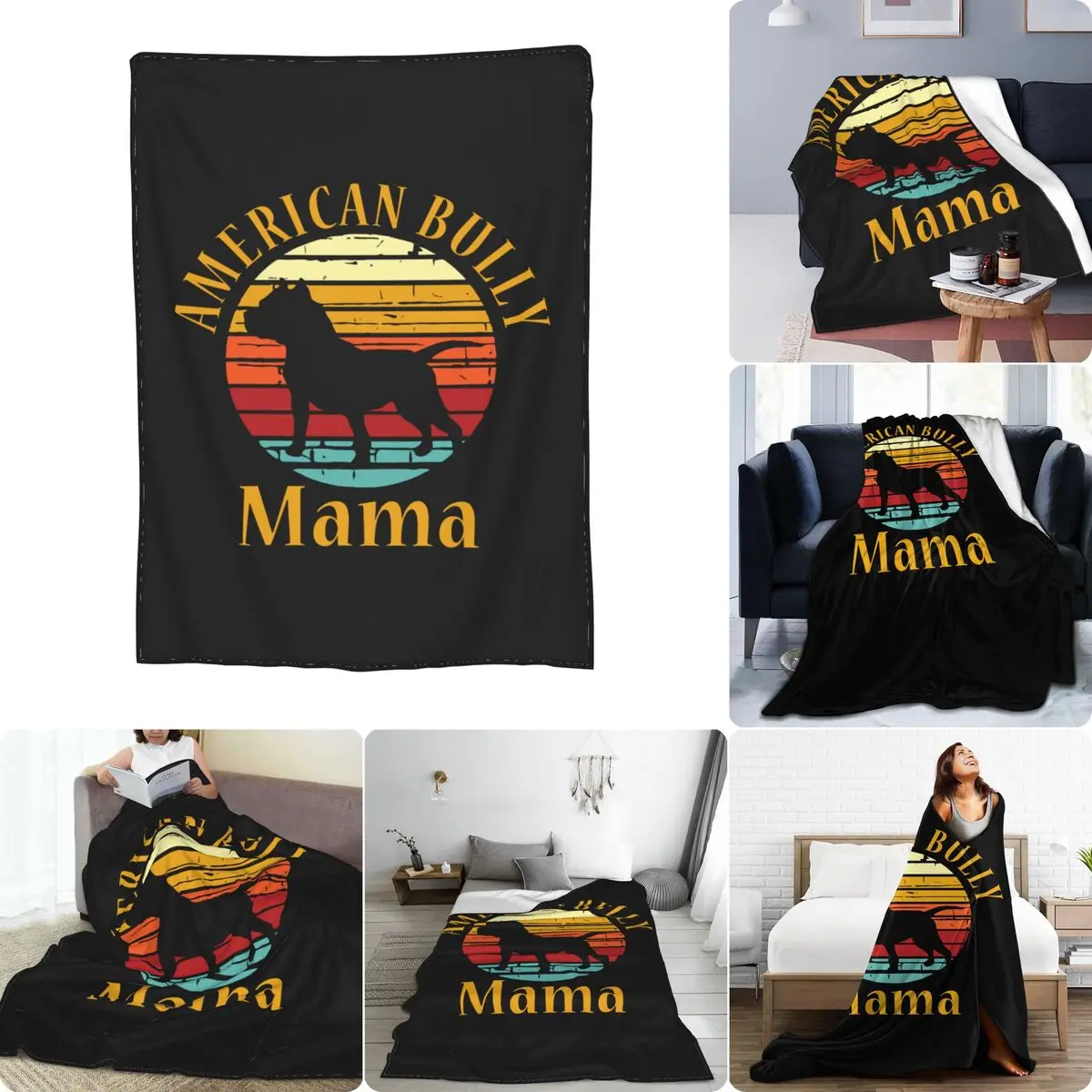 Bully American Mama Bulldog Mom Bull Dog Owner Ultra-Soft Micro Fleece Blanket High-Quality