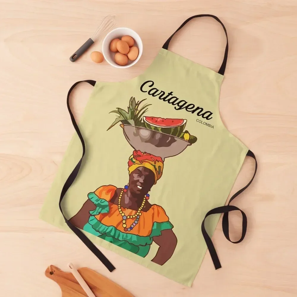 Fruit vendor or Palenquera from Cartagena Colombia. Apron Kitchen Items cook wear Apron