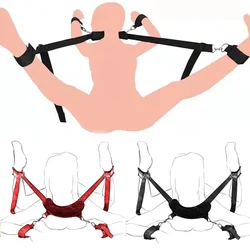 Couples Sex BDSM Flirting Tied Legs Handcuffs Neck Ankle Toys Bondage Restraints Harness Adjustable Open Chastity Adult Games 18