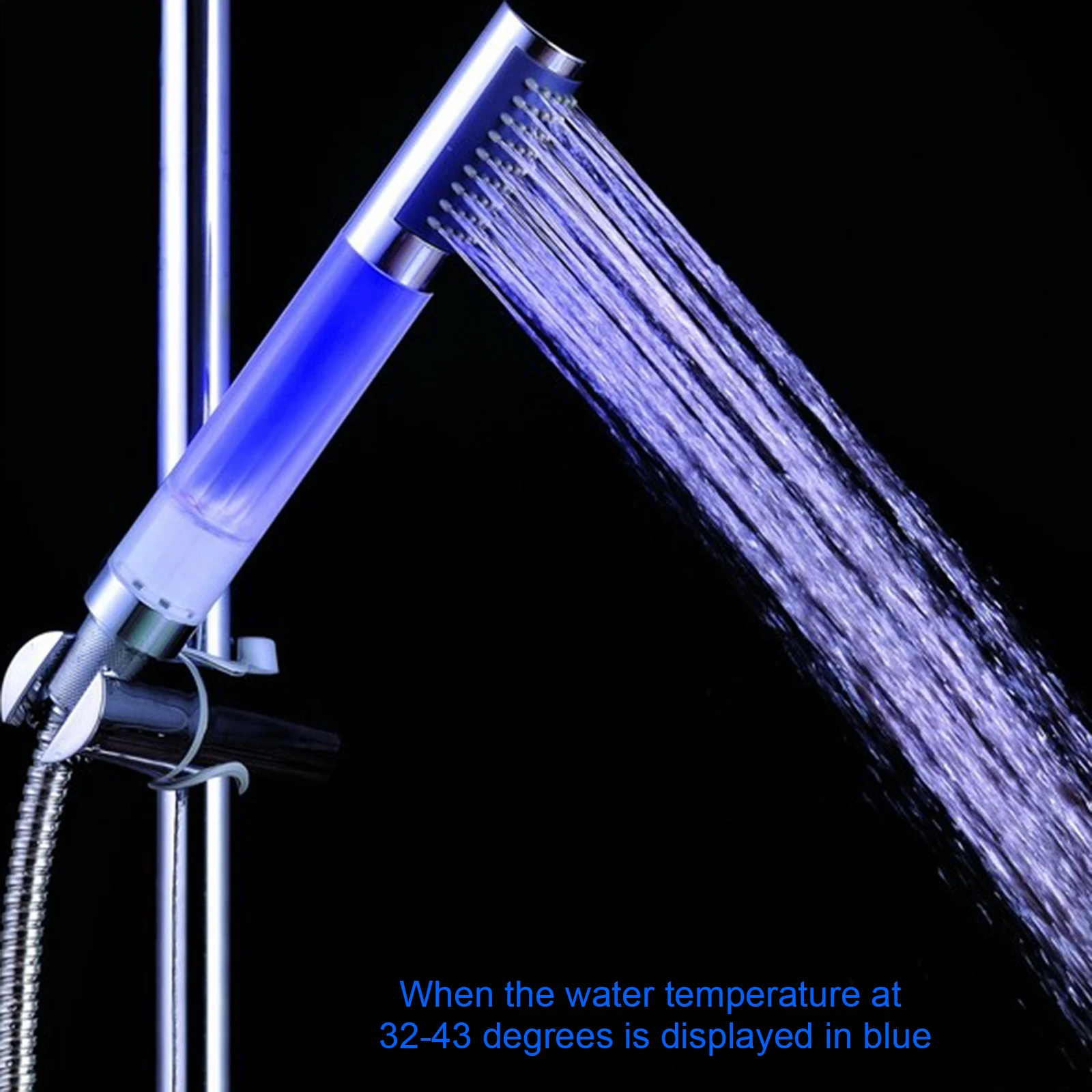 Ducha de mano con Control de temperatura, barra redonda de ducha de tres colores, accesorios de baño