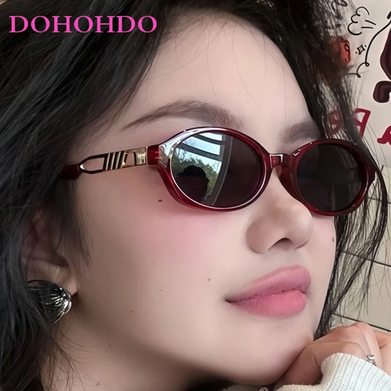 

Vintage Oval Small Frame Metal Sunglasses Men 2026 Luxury Designer Outdoor Sunglass Driving Shades Summer Traveling Female UV400