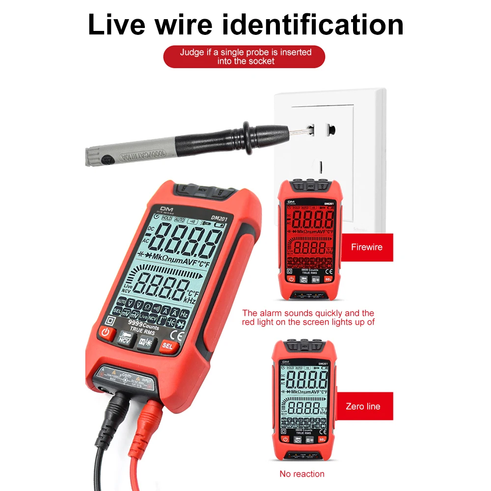 Cyfrowy multimetr 6000/9999 liczy się woltomierz AC DC amperomierz True RMS automatyczny Tester tranzystor pojemnościowy elektrycznych DM201 DM202