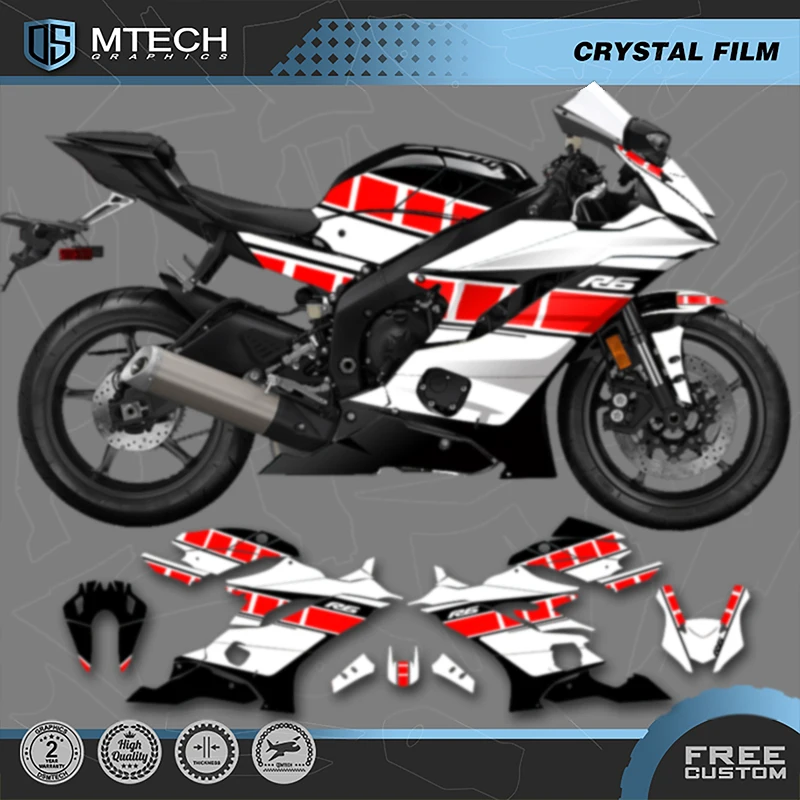 

DSMTECH Custom Motorcycle Graphics Enduro Decals Stickers Kits For YAMAHA 2017 2018 2019 2020 2021 R6 003