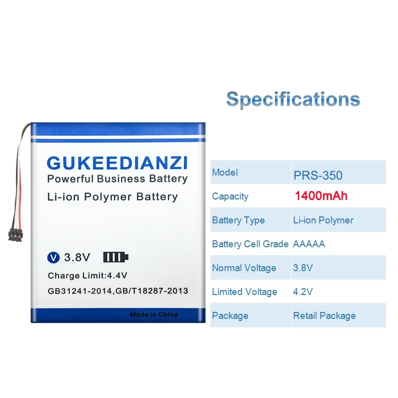PRS-350 E - Book Reader Battery For Sony PRS-350 PRS-350SC PRS-650 PRS-650BC PRS-650RC 1-853-016-11 LIS1459MHPC9SY6 1400mAh