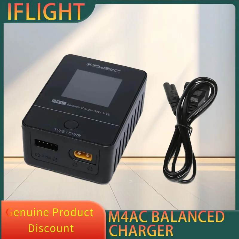 

IFlight M4 AC 30W 2.5A Smart Battery Balance Charger 2-4S Full viewing angle display 100-240V XT30 Output for FPV Racing Drone
