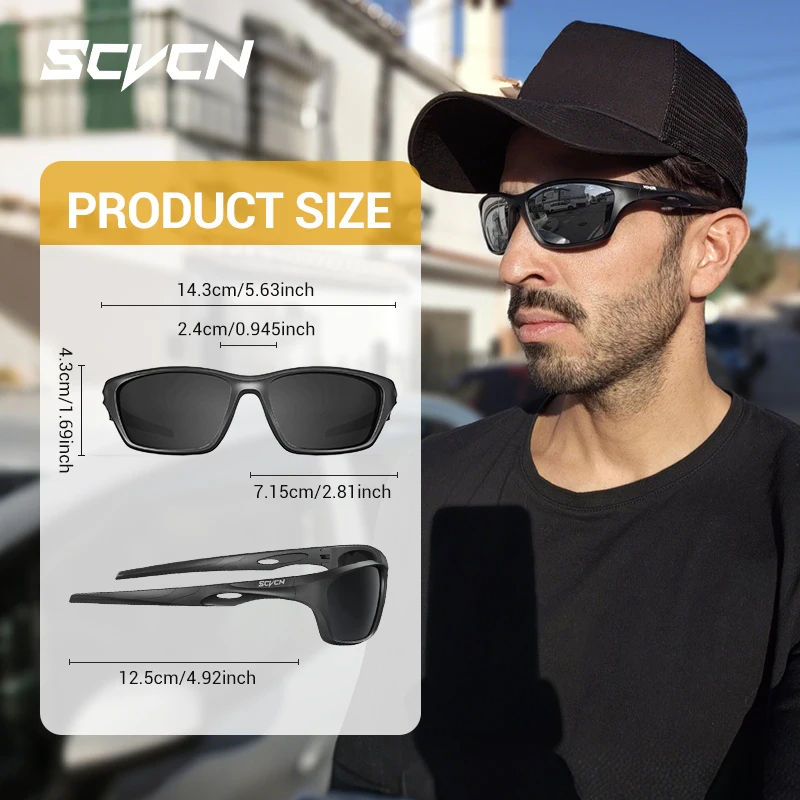 SCVCN Outdoor Polarisierte Brillen Wandern Angeln Gläser UV400 Schutz Sport Brille Männer Frauen Reiten Fahren Sonnenbrille