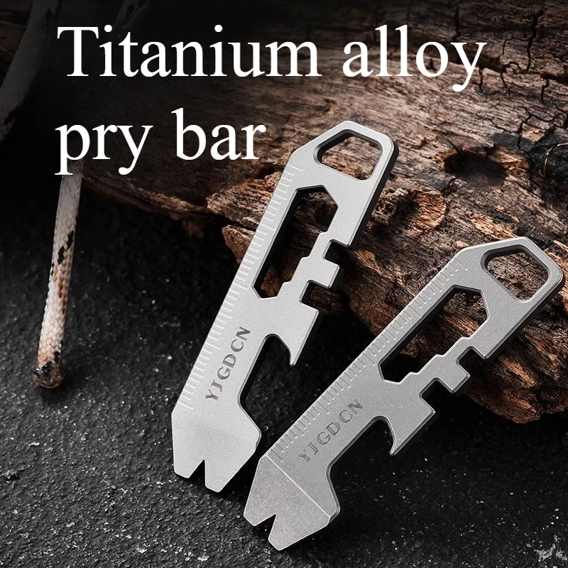 

New Titanium Alloy Mini Pry Bar Multifunctional EDC Titanium Alloy Ruler Outdoor Tool
