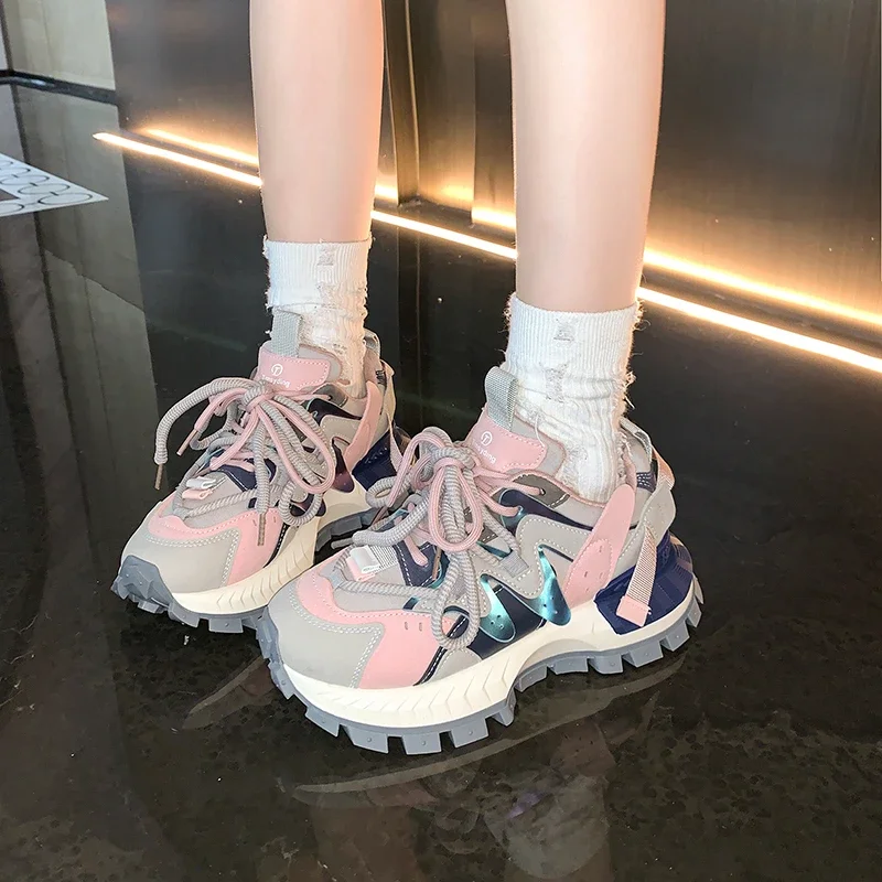 Designer Women's Sneakers 2024 New Korean Fashion Women Platform Shoes Casual and Versatile Student Shoes Zapatos De Mujer