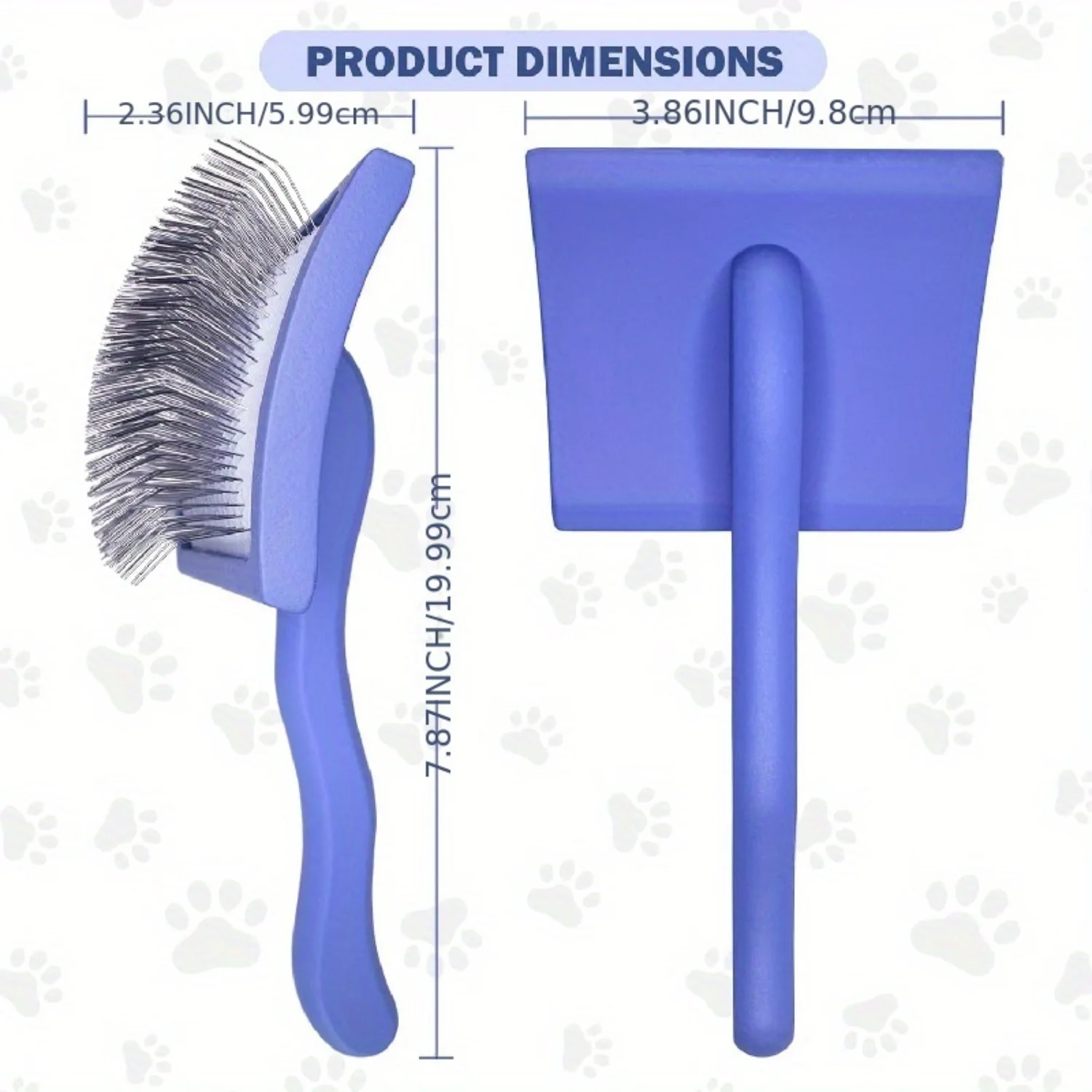 Dog Slicker Brush for Doodle Hair Grooming - Long Pin Poodle Brush for Shedding - Professional Quality