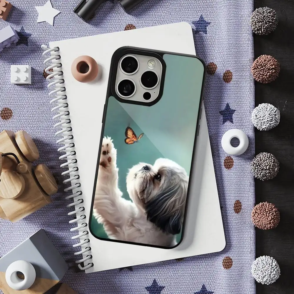 حافظة هاتف Shih Tzu لهاتف iPhone 16,15,14,13,12,11,Pro,Max,Plus, Mini,Magsafe, حافظة شحن لاسلكية مغناطيسية