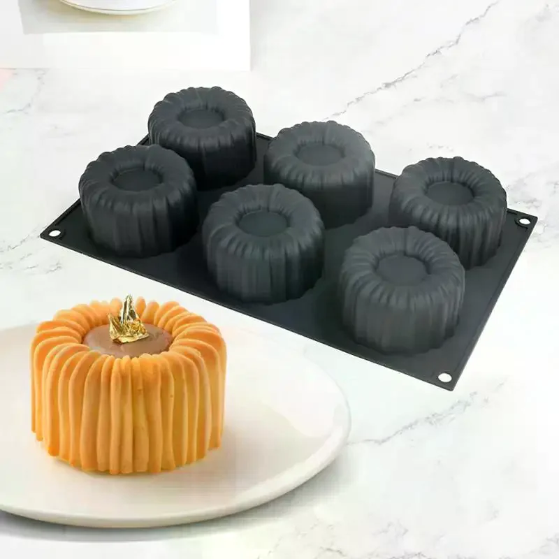 1/6/15 Grids Cylindrical Coil Texture Design Mousse Cake Mold French Dessert Baking Mold DIY Pudding Dessert Chocolate Mold