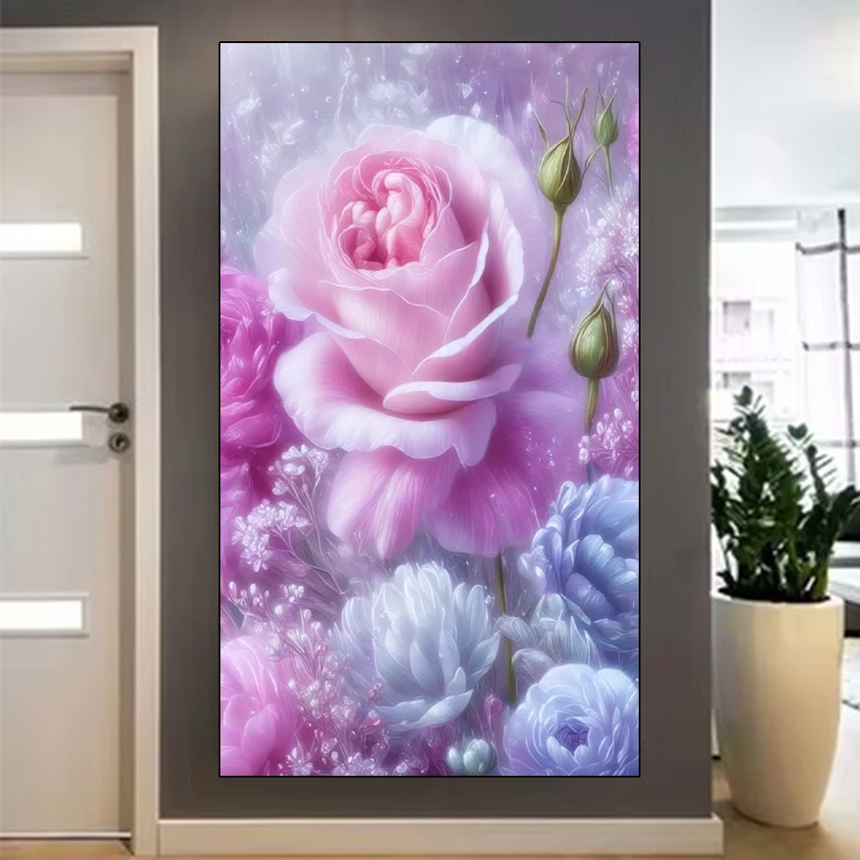 

2025 Diamond Painting Dream Rose Flower 5D DIY Mosaic Art Jewelry Cross Stitch Home Decor Rhinestone Craft Kit Embroidery
