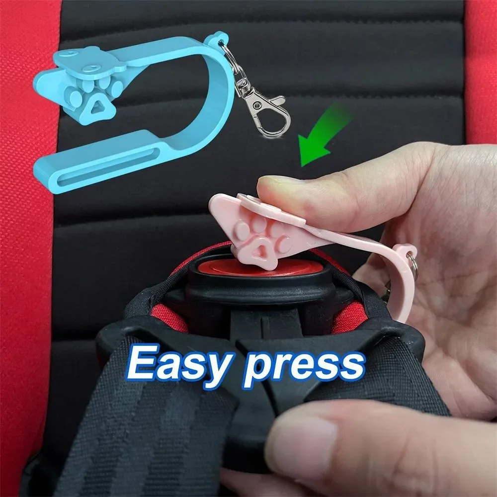 2PCS Portable Car Seat Unlocking Tool - Simple Child Unlocker and Safety Belt Keychain for Easy Unlocking