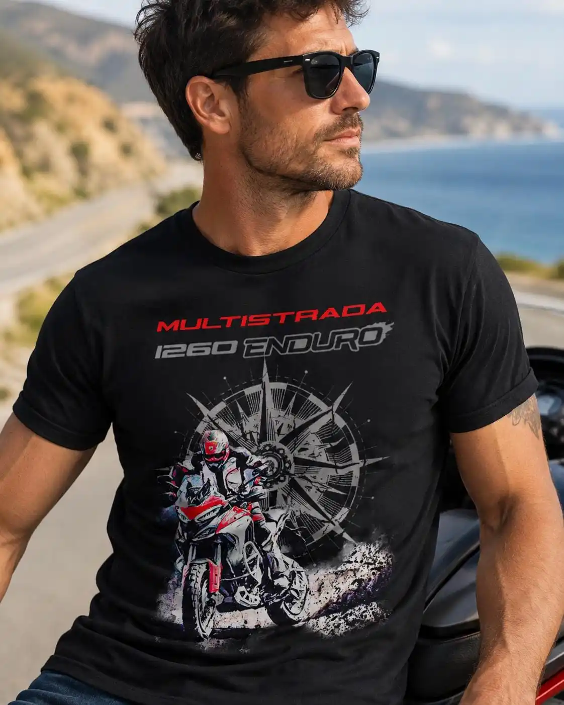 Multistrada Tee Shirt, 1260 Enduro Gift for Men, The Off Road Globetrotter, Italian ADV Rider Top, Biker Apparel T-shirt