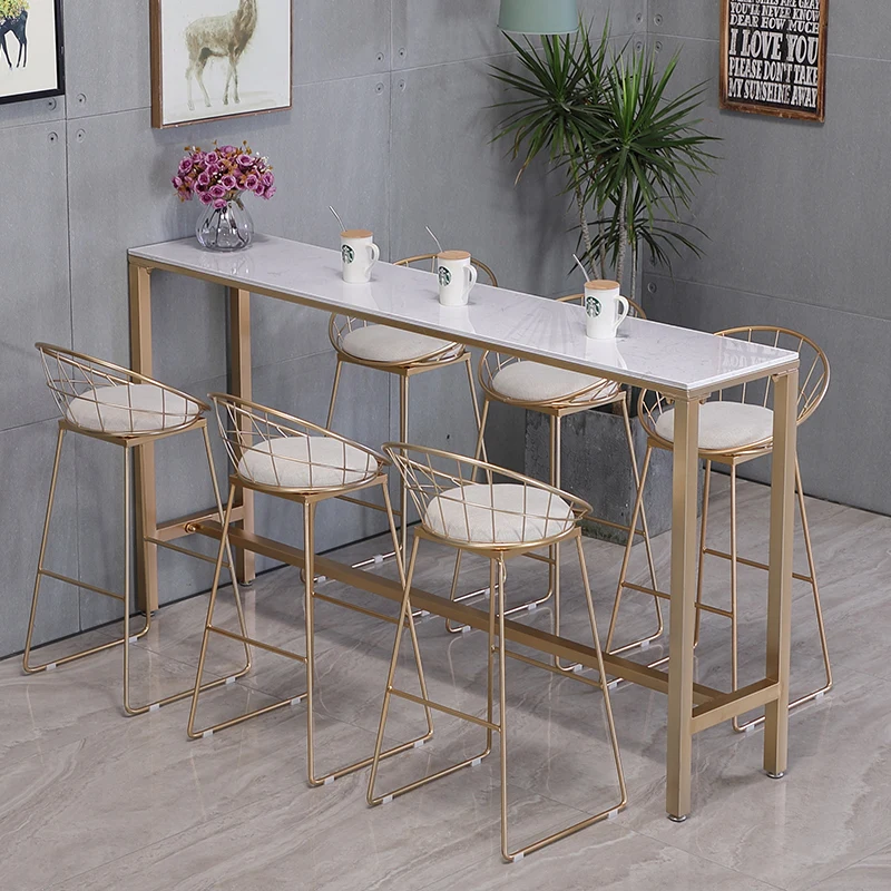 

Metal bar Furniture Set Including Tables and Chairs for a Family Bar, High bar Counter Table, Hotel bar Chairs KTV Nightclub