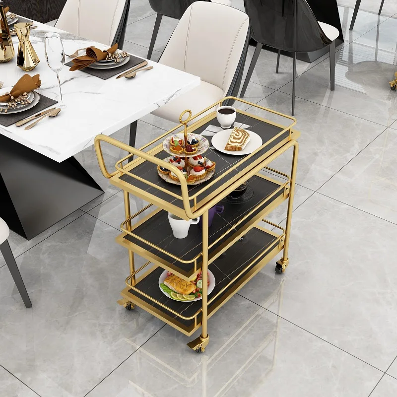 Kitchen Rolling Trolley Organization Shopping Storage Trolley Cart Utility Living Room Meuble Cuisine Hotel Furniture FY20XP