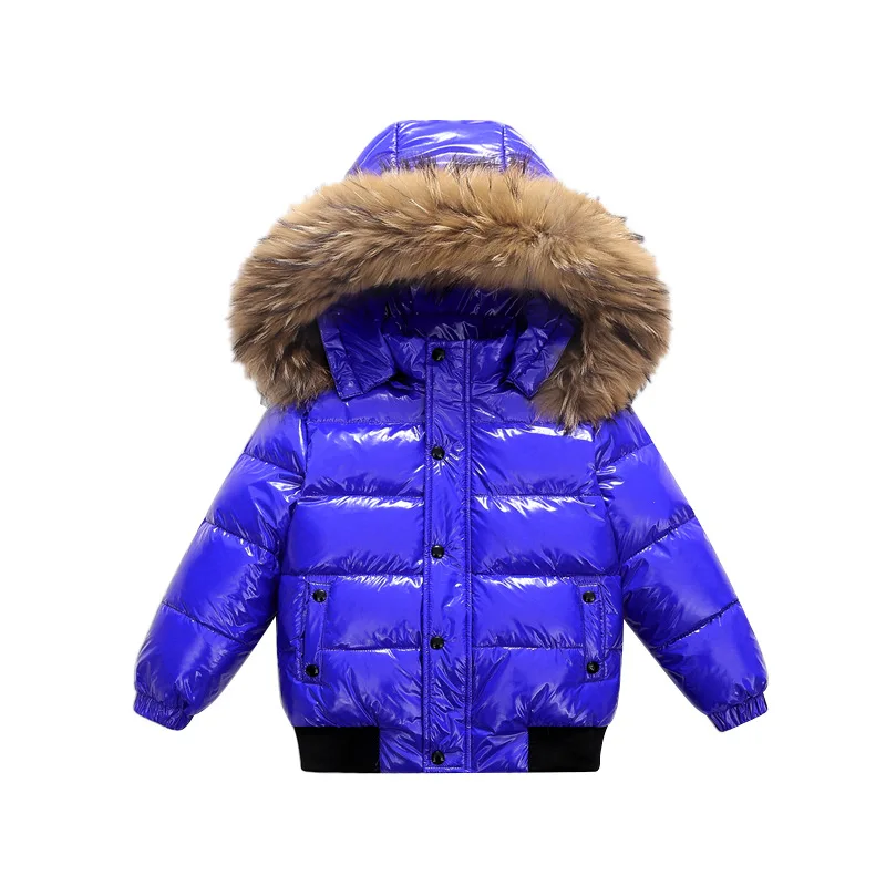 Nuovo piumino invernale per ragazza vera pelliccia impermeabile lucido addensare caldo ragazzo inverno tuta sportiva cappotto 1-8 anni bambini Parka outfit
