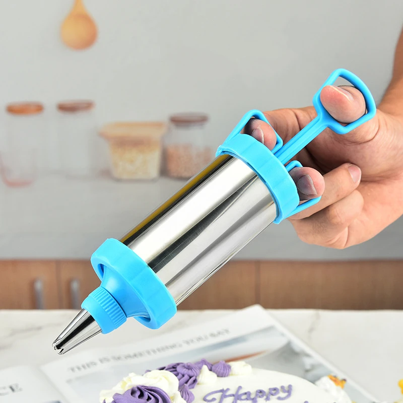 

Stainless Steel Cookie Decorating Gun Sets Biscuit Press Maker Cream DIY Pastry Syringe Extruder Nozzles Kitchen Baking Tools