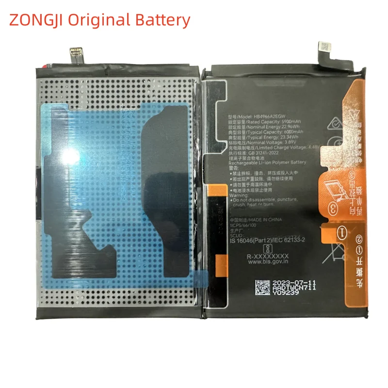 

New Battery HB4966A2EGW 6000mAh Battery For Honor X7B Mobile Phone Batteries +Tools