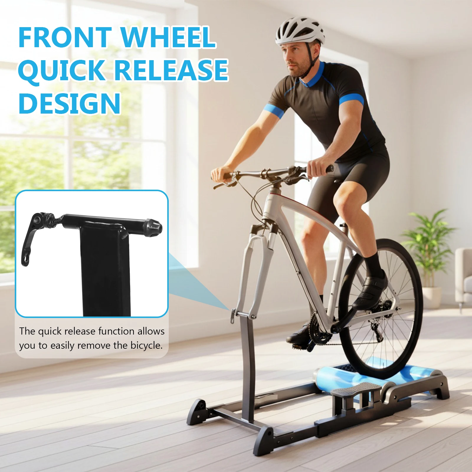 

Indoor Bike Resistance Trainer Detachable Adjustable Bike Trainer Aluminum Alloy Anti-Slip Racing & Strength Training Equipment