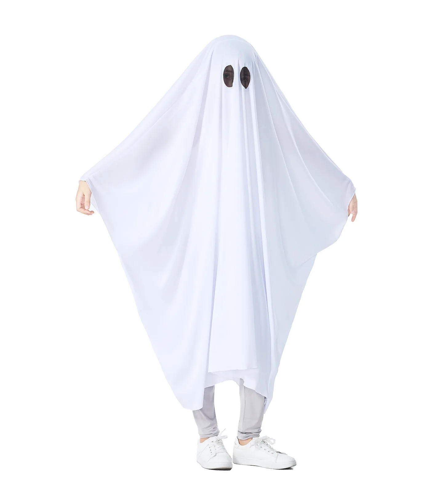 Kostüm für Kinder, Halloween-Geisterkostüm, weicher, lockerer Kapuzenmantel, süßer Kürbis, schwarze Katze, Geisterumhang, lustiges, gruseliges Party-Cosplay-Outfit 2026 – Detail 7