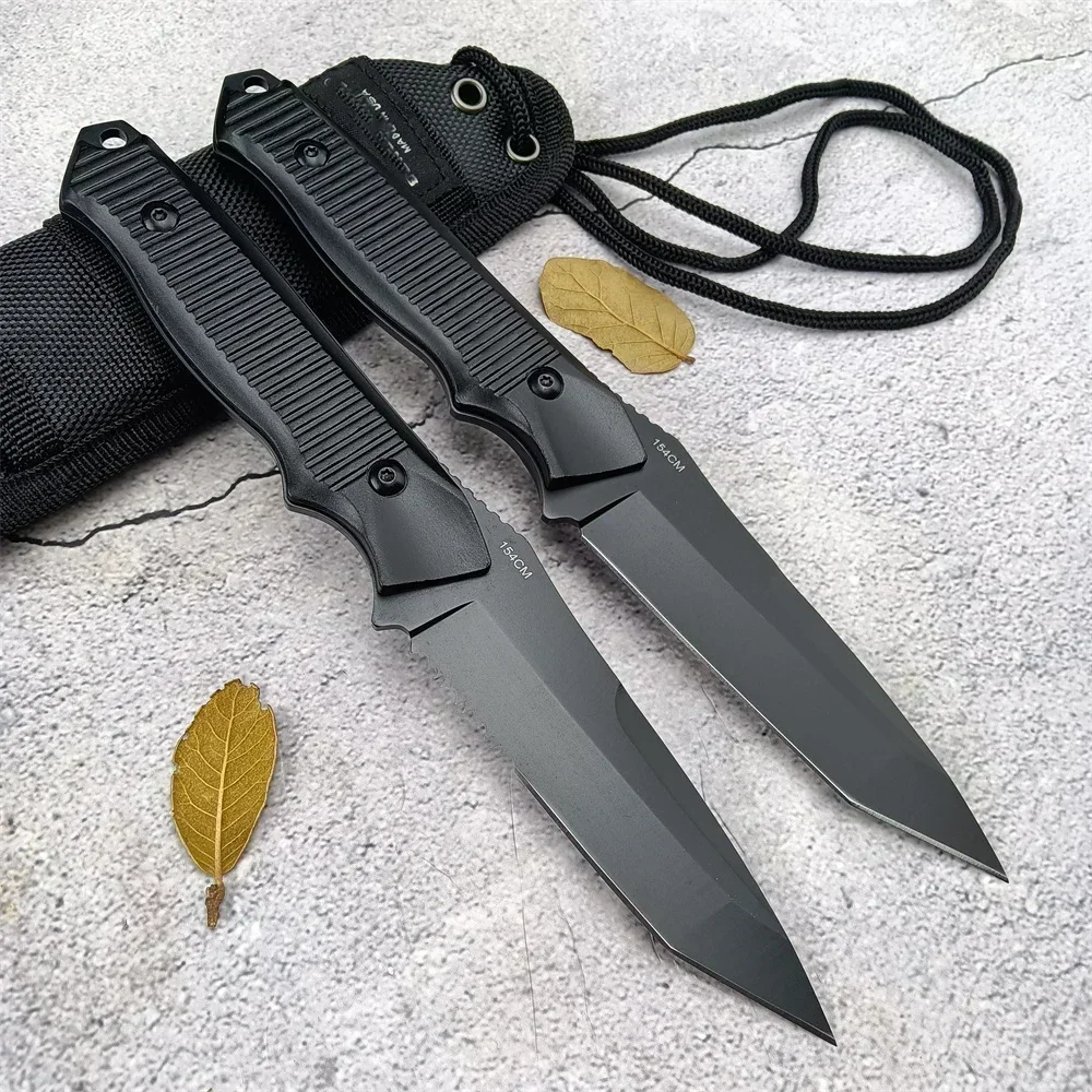 BM 140BK Tanto / Drop Point Blade Aluminum Alloy Handles Fixed Blade Knife Self Defense Hunting Knife Military Survival Gear